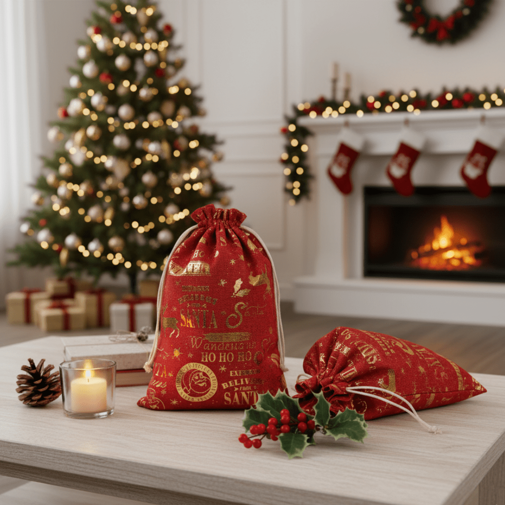 BIOWRAP – Sac en toile pour des cadeaux de Noël élégants et respectueux de l'environnement