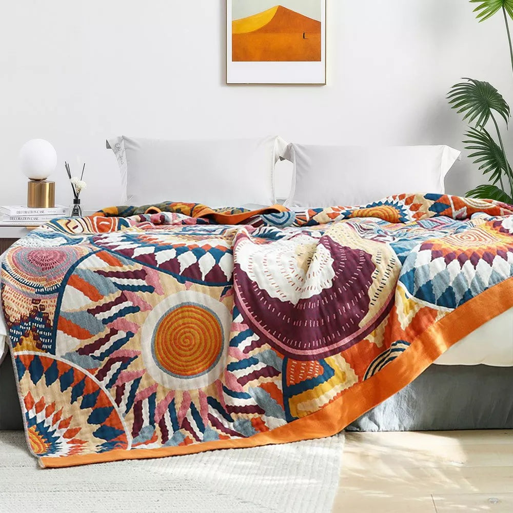 Couverture en Coton Nordic Sunburst