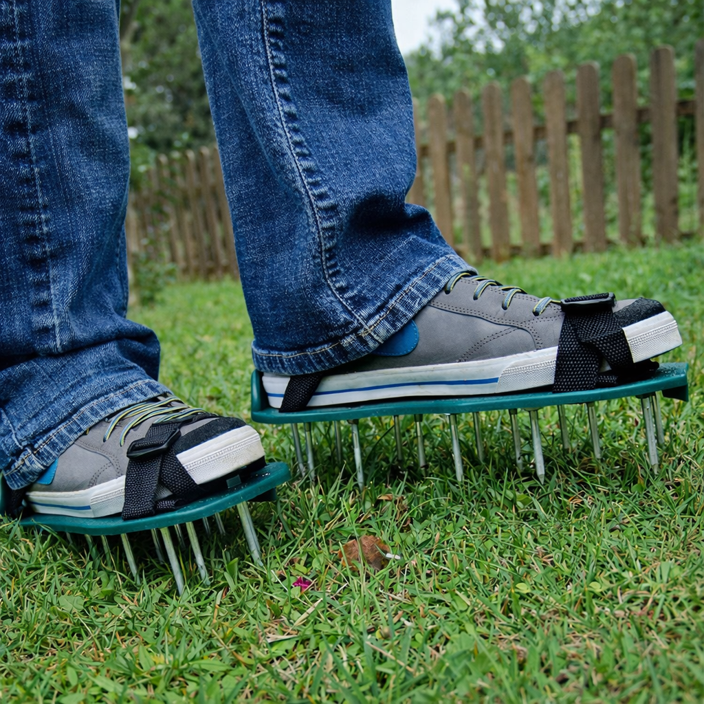 GardenPro - Chaussures Aérateur de Pelouse à Pointes pour une Santé et Croissance Améliorées de l'Herbe