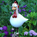 Décoration de Jardin | Figurine de Clôture Poule | Design Humoristique Résistant aux Intempéries | FenceFunky