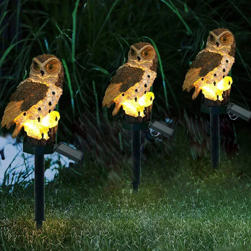 Lampe de jardin | Lampe hibou extérieure | Lampe solaire automatique | NightOwl