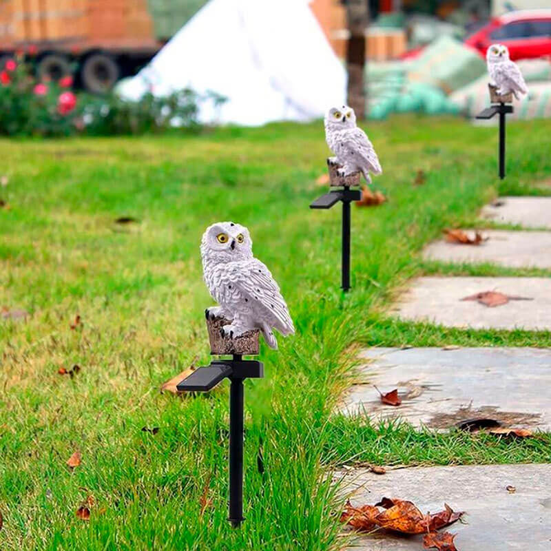 Lampe de jardin | Lampe hibou extérieure | Lampe solaire automatique | NightOwl