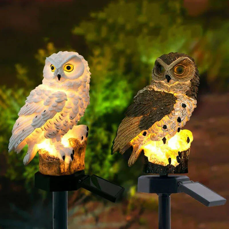Lampe de jardin | Lampe hibou extérieure | Lampe solaire automatique | NightOwl