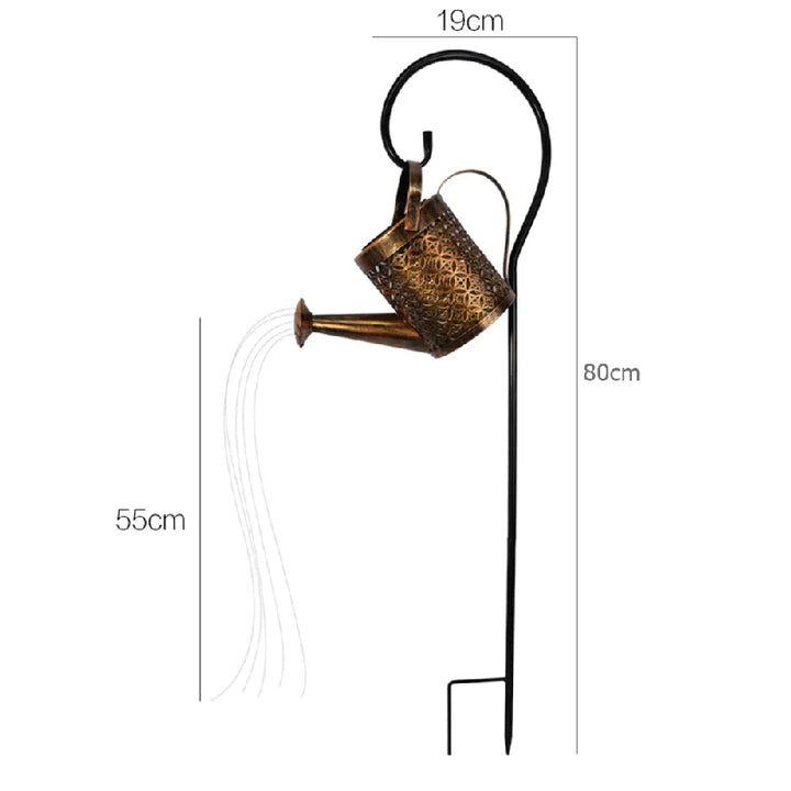 Lampe de jardin solaire | Design arrosoir | Effet doux de pluie lumineuse | GardenGlow
