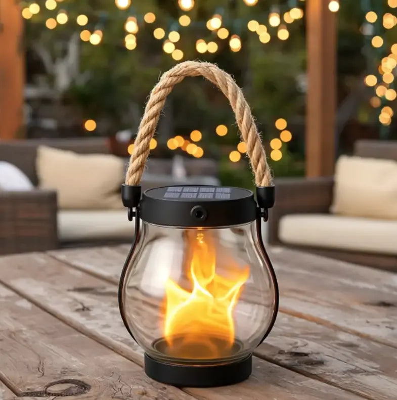 Lanterne de jardin | Automatique à la tombée de la nuit | Résistante aux intempéries | Torche solaire