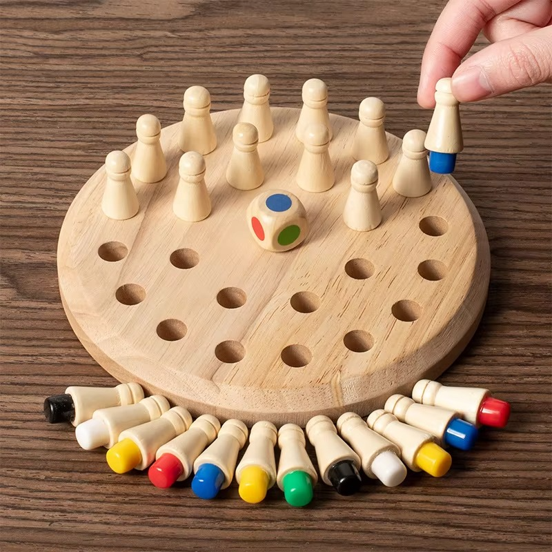 Jeu de mémoire | Jeu de réflexion en bois avec dés | Favorise la concentration et la mémoire | MemoChess