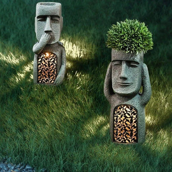 Pot de fleurs GlowPot visage sculpté