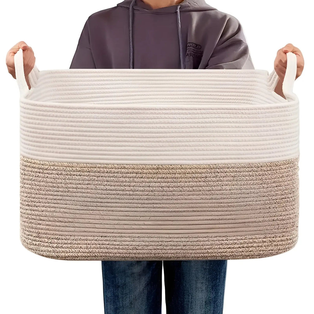 Panier tressé | Design tressé | Poignées de transport | WohnHafen