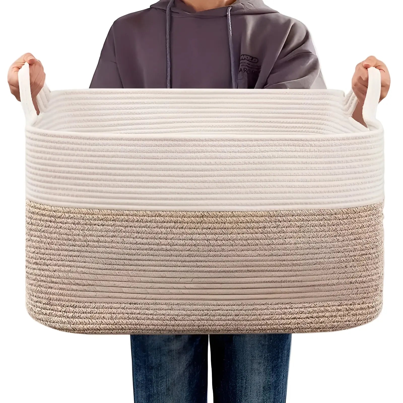 Panier tressé | Design tressé | Poignées de transport | WohnHafen