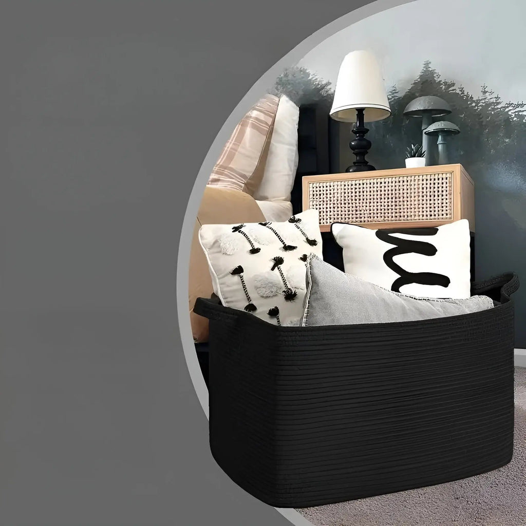 Panier tressé | Design tressé | Poignées de transport | WohnHafen