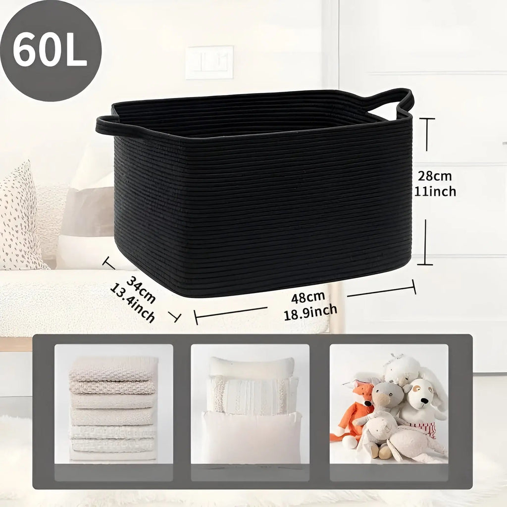 Panier tressé | Design tressé | Poignées de transport | WohnHafen