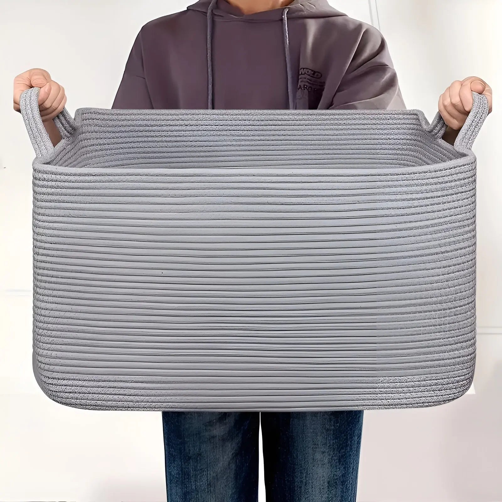 Panier tressé | Design tressé | Poignées de transport | WohnHafen