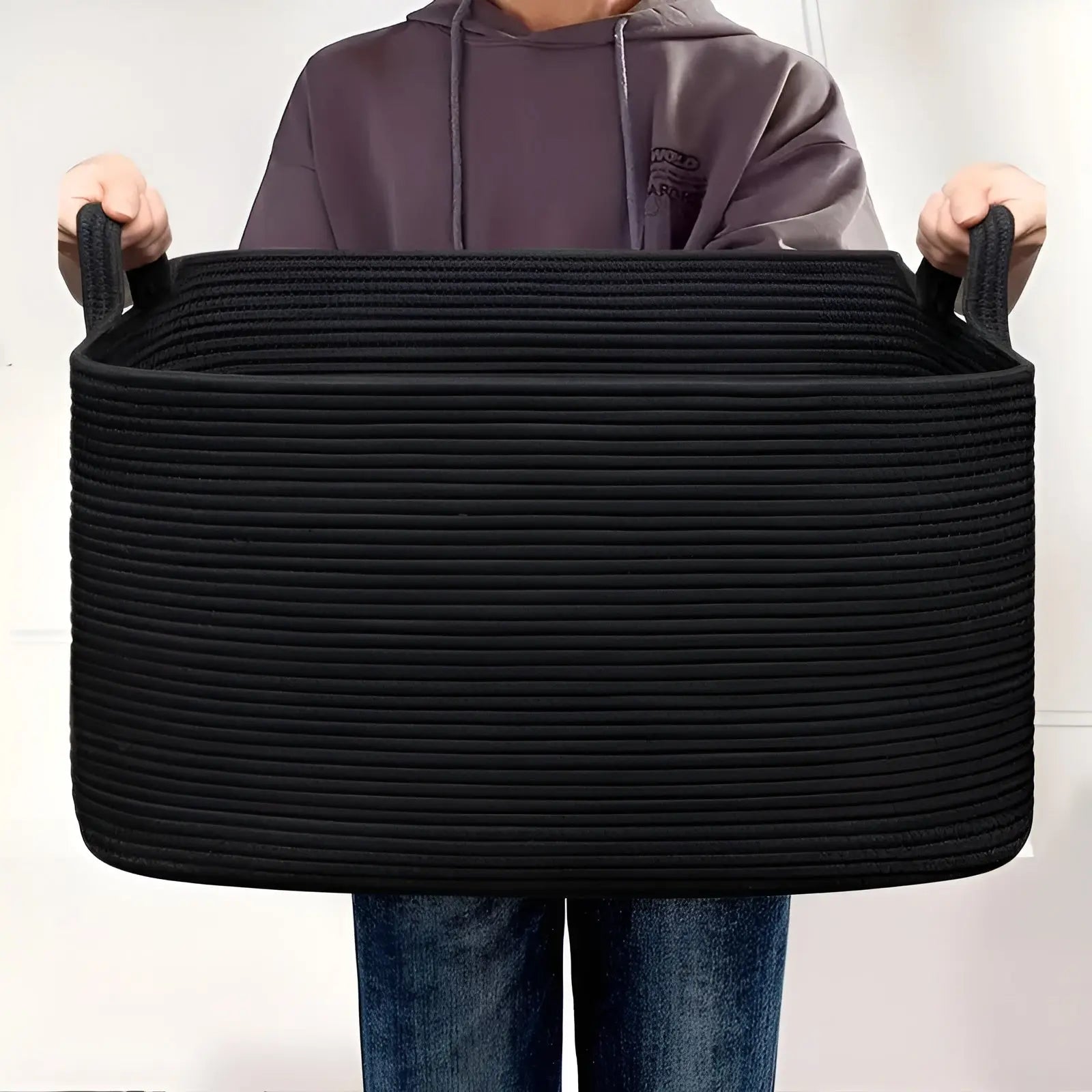 Panier tressé | Design tressé | Poignées de transport | WohnHafen