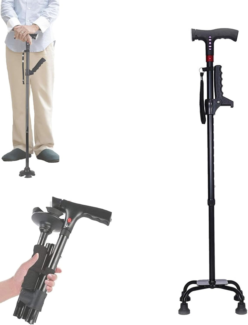 Canne de marche | Alerte de chute | Réglable en hauteur | SmartCane