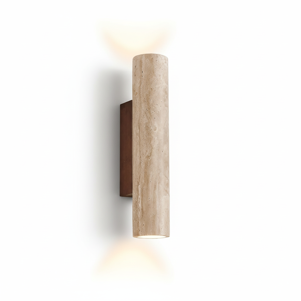 LumeStone Applique Murale | Élégance en Travertin | LED Durable