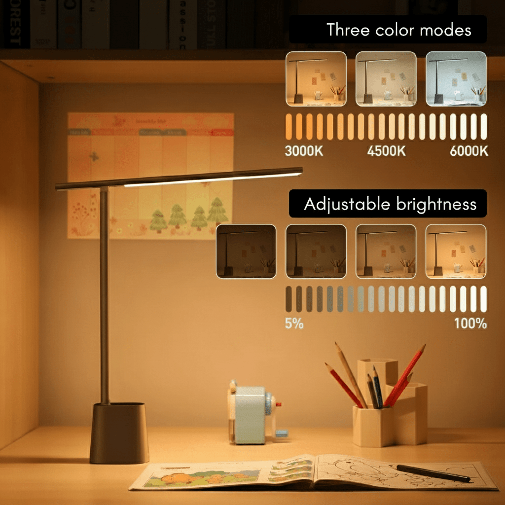 FOLDLITE – Lampe de bureau LED intelligente et pliable avec batterie et fonction dimmable