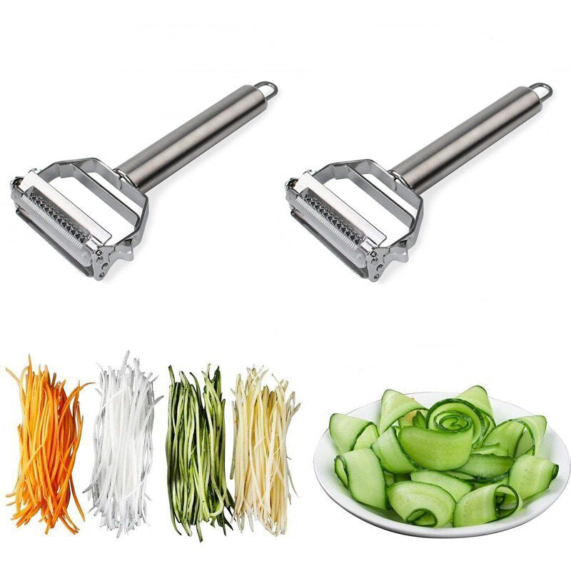 Éplucheur à légumes | Deux lames | Acier inoxydable | Couteau de cuisine