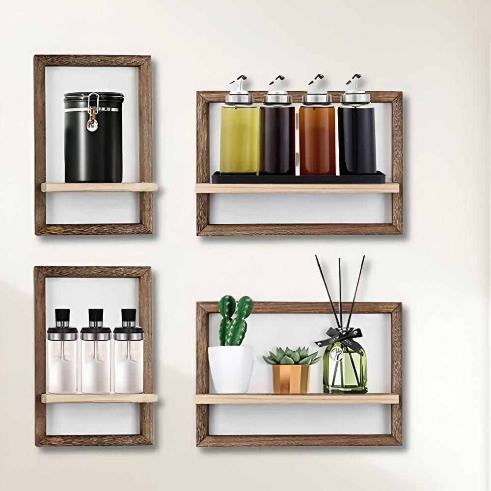 FormaLine Étagère – Étagère en Bois Géométrique Moderne au Design Flottant