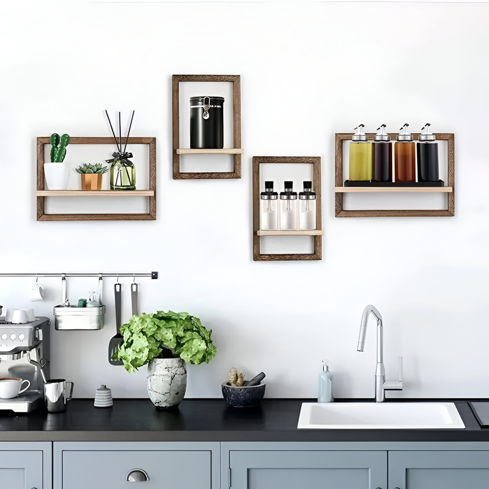 FormaLine Étagère – Étagère en Bois Géométrique Moderne au Design Flottant