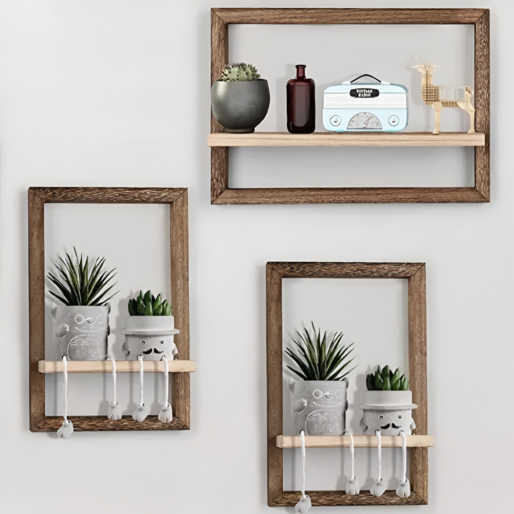 FormaLine Étagère – Étagère en Bois Géométrique Moderne au Design Flottant