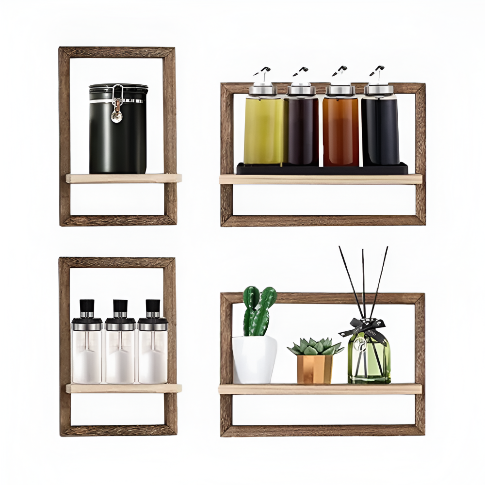 FormaLine Étagère – Étagère en Bois Géométrique Moderne au Design Flottant