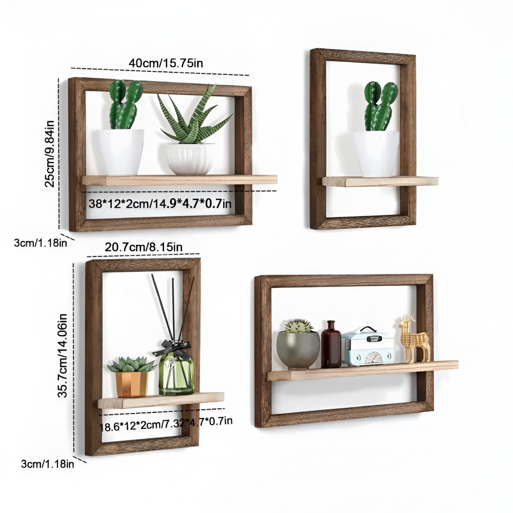 FormaLine Étagère – Étagère en Bois Géométrique Moderne au Design Flottant