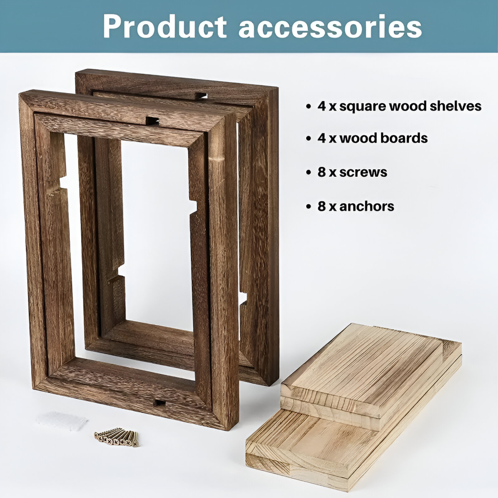 FormaLine Étagère – Étagère en Bois Géométrique Moderne au Design Flottant