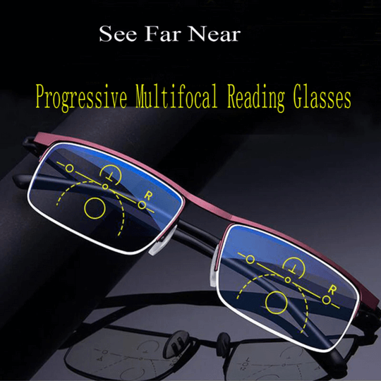 Lunettes de vue progressives Optivista Intelligentes | Ajustement automatique du champ de vision & filtre bleu