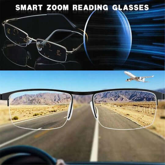 Lunettes de vue progressives Optivista Intelligentes | Ajustement automatique du champ de vision & filtre bleu