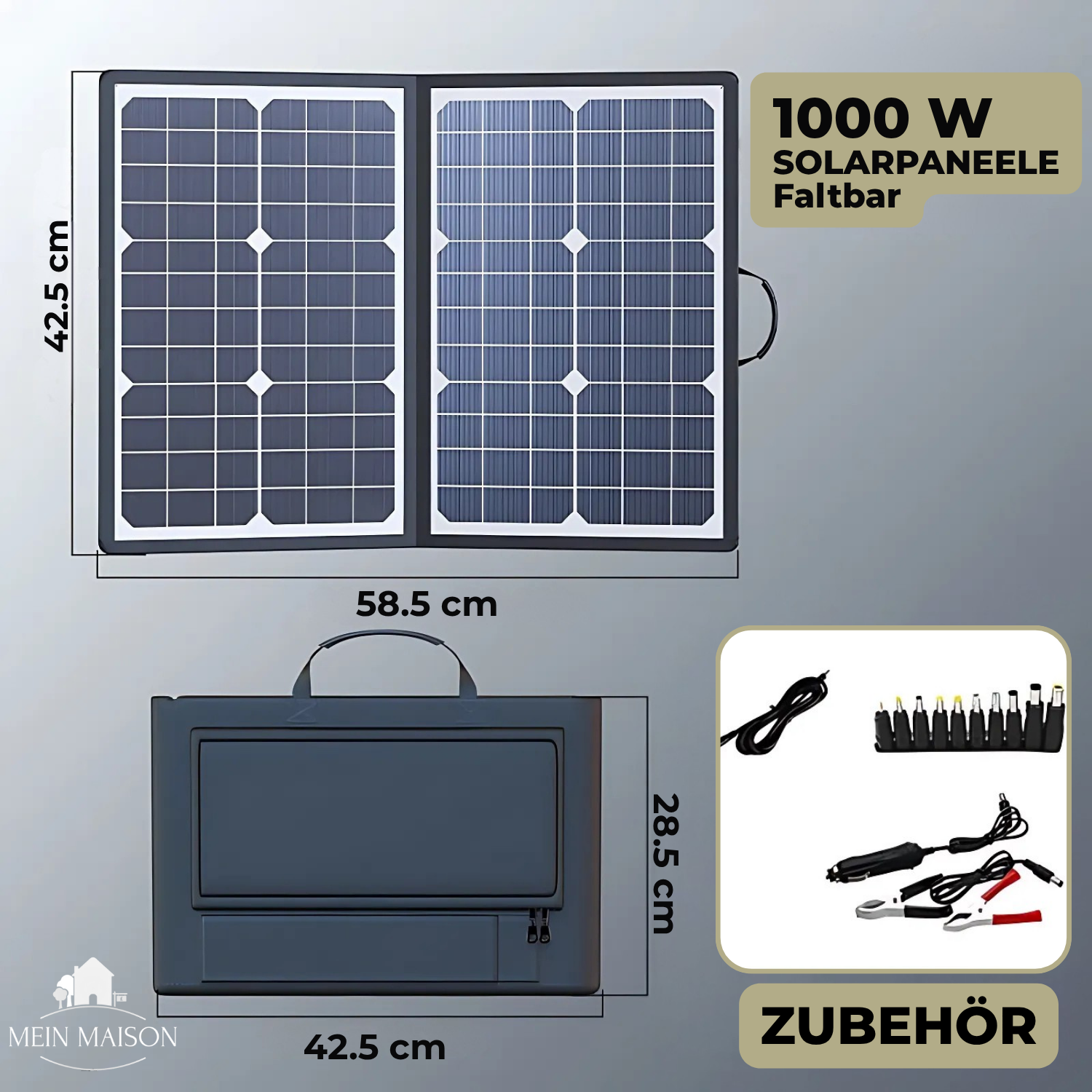 SolaraX 1000W Kit de Panneau Solaire Pliable | Ensemble Complet avec MPPT & USB/Type-C | Pour Camping, Voiture, Bateau & Caravane
