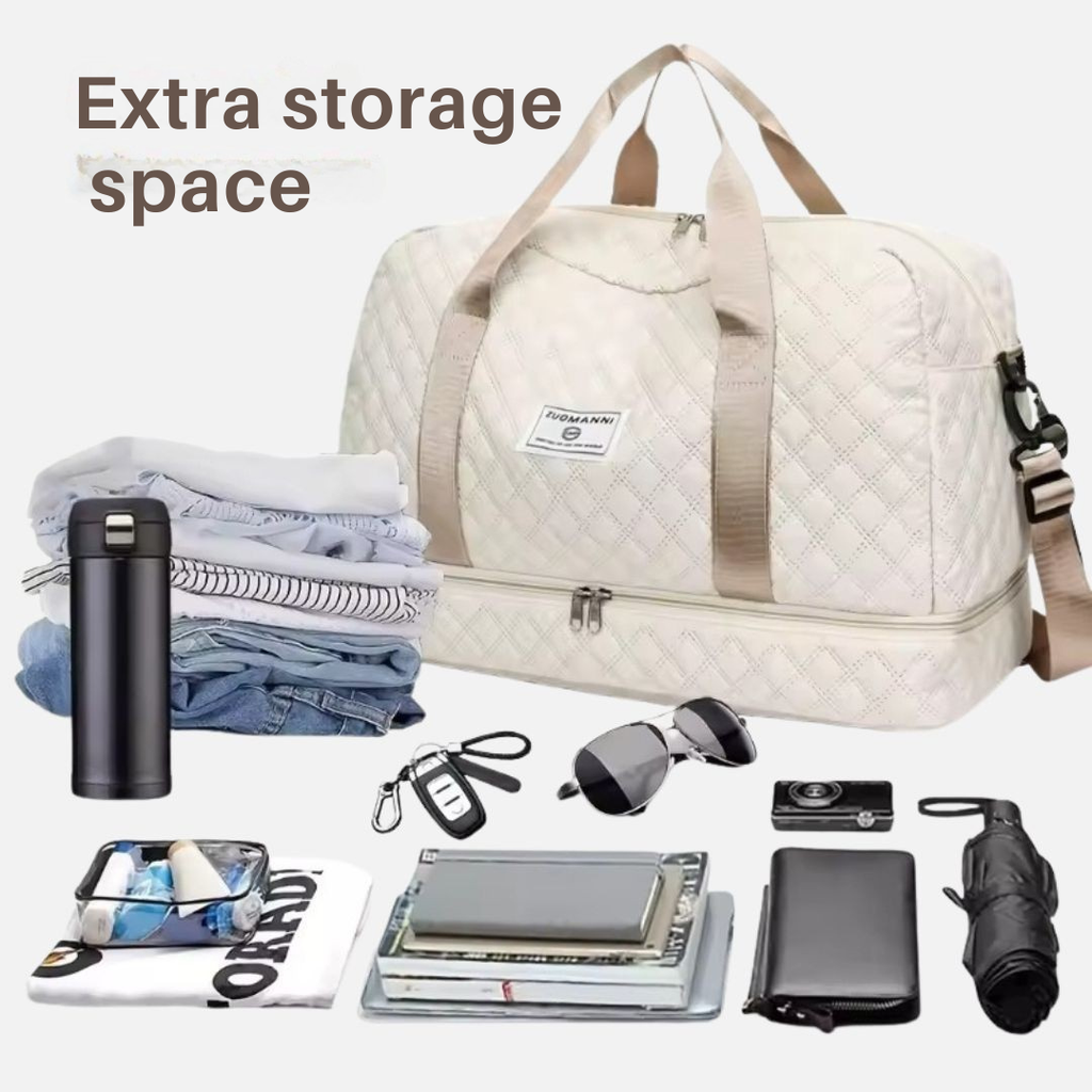 Sac de voyage matelassé avec compartiment à chaussures | Résistant à l'eau et organisé | Pliable | Travique
