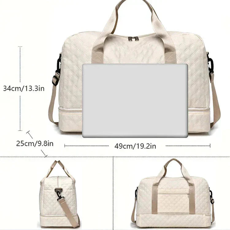 Sac de voyage matelassé avec compartiment à chaussures | Résistant à l'eau et organisé | Pliable | Travique