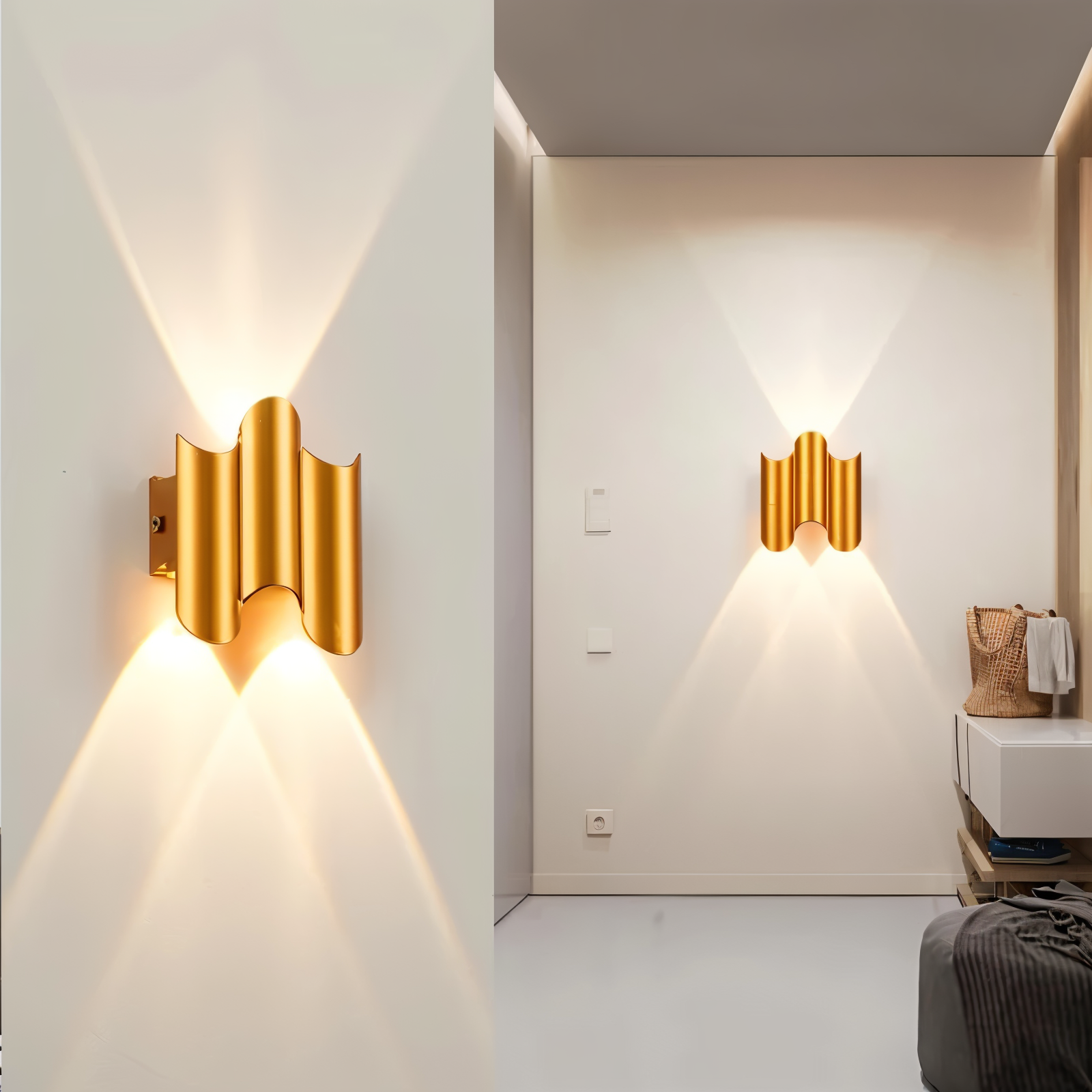 Noctera – Applique Murale Noire et Dorée au Design LED Moderne