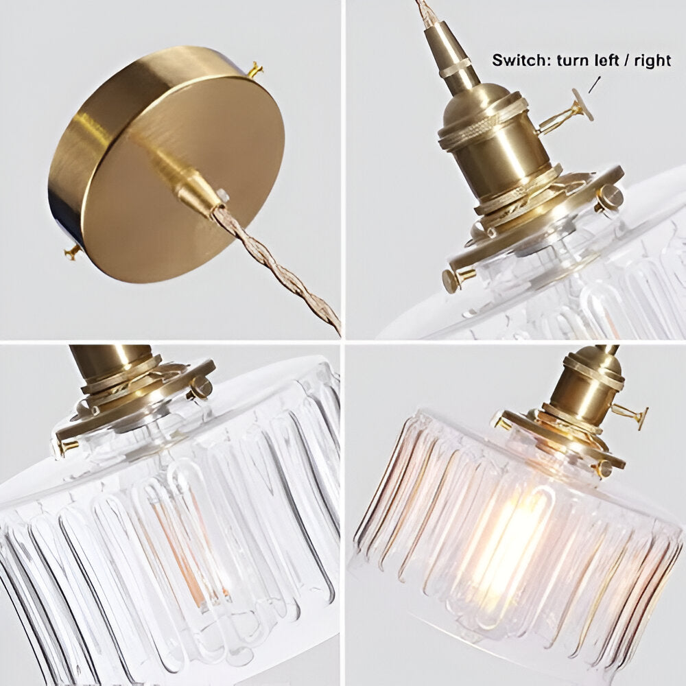 Verluna – Lampe Pendante Vintage en Verre Cylindrique Vert