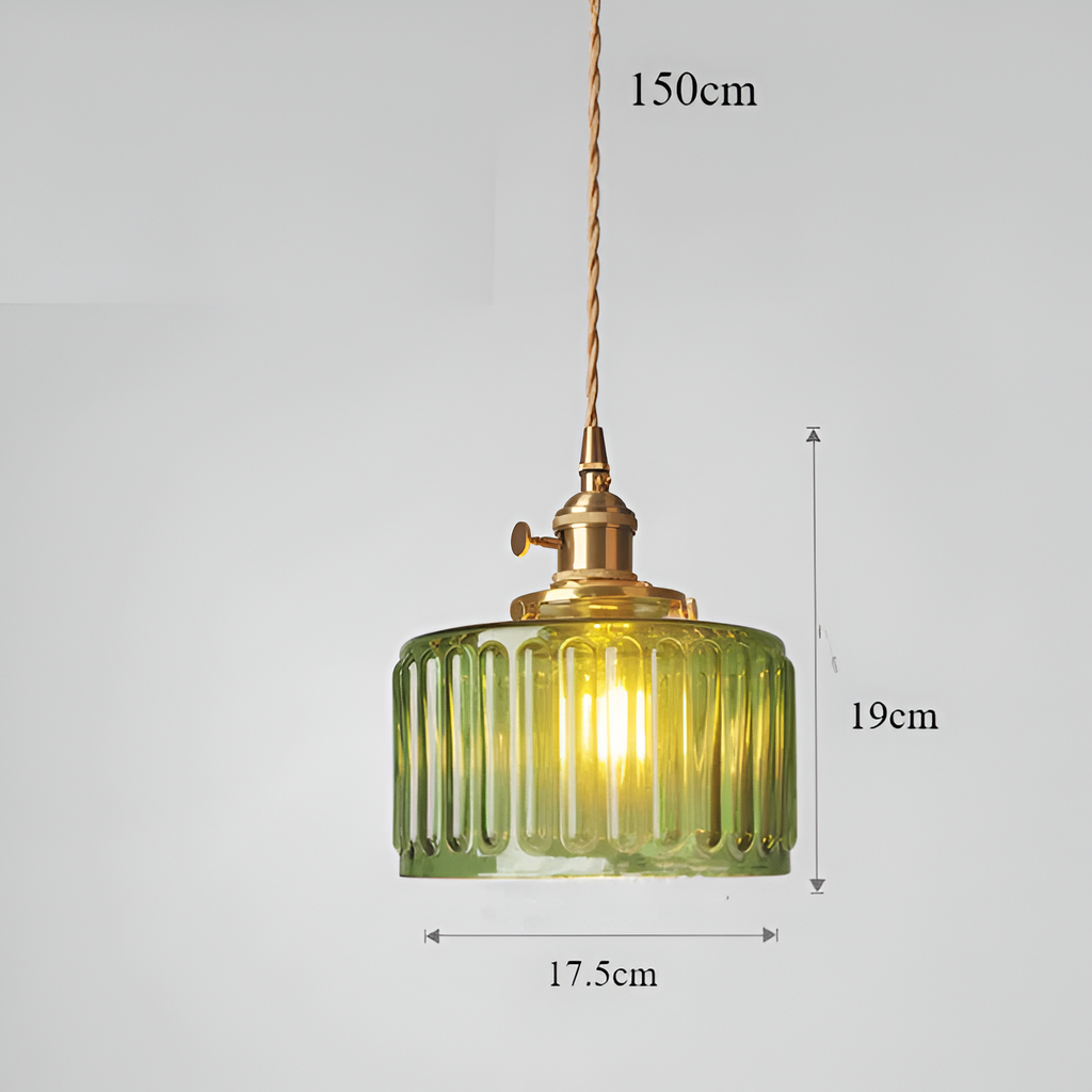 Verluna – Lampe Pendante Vintage en Verre Cylindrique Vert