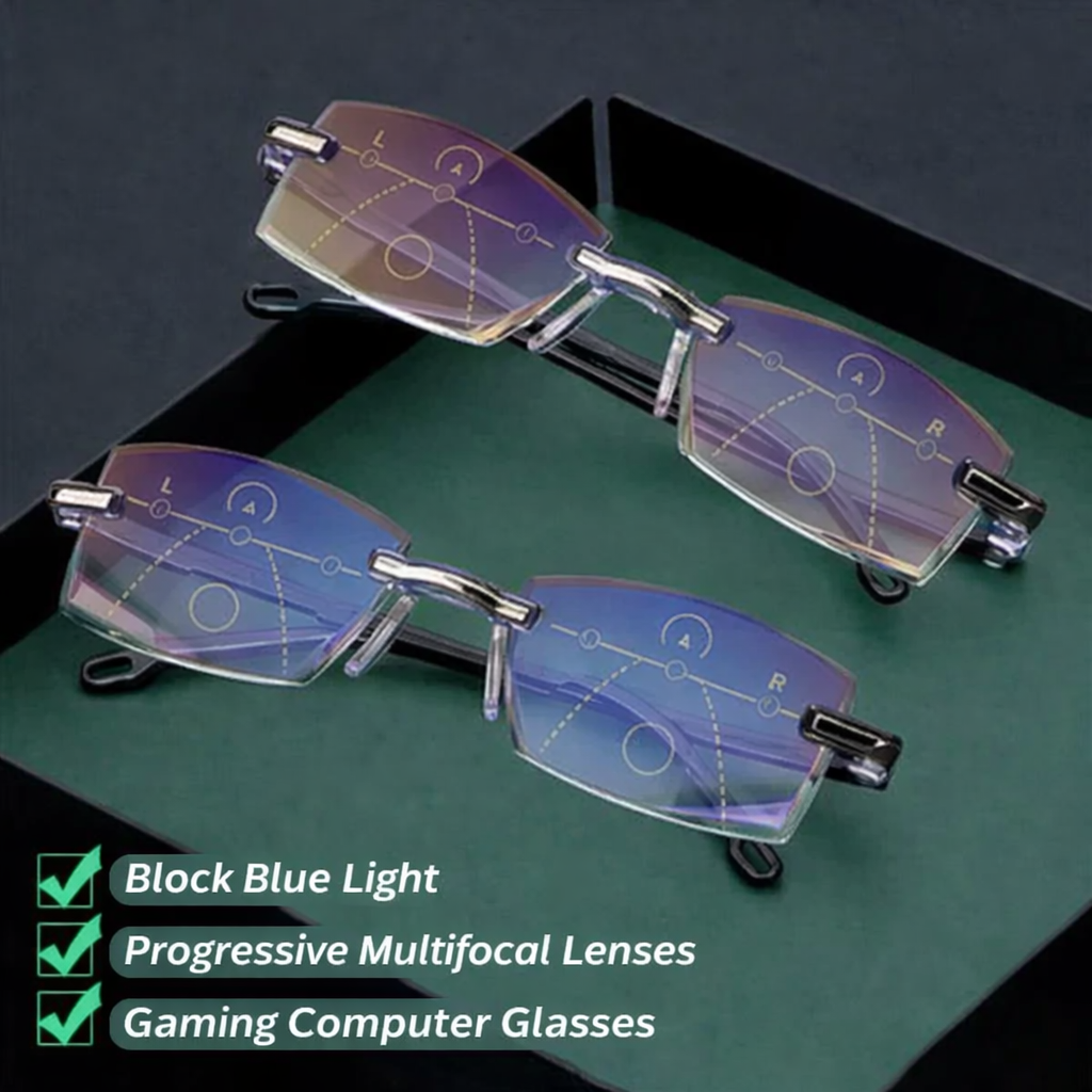 Lunettes progressives | Vision claire de près et de loin | Sans monture et ultra-légères | VisionClear