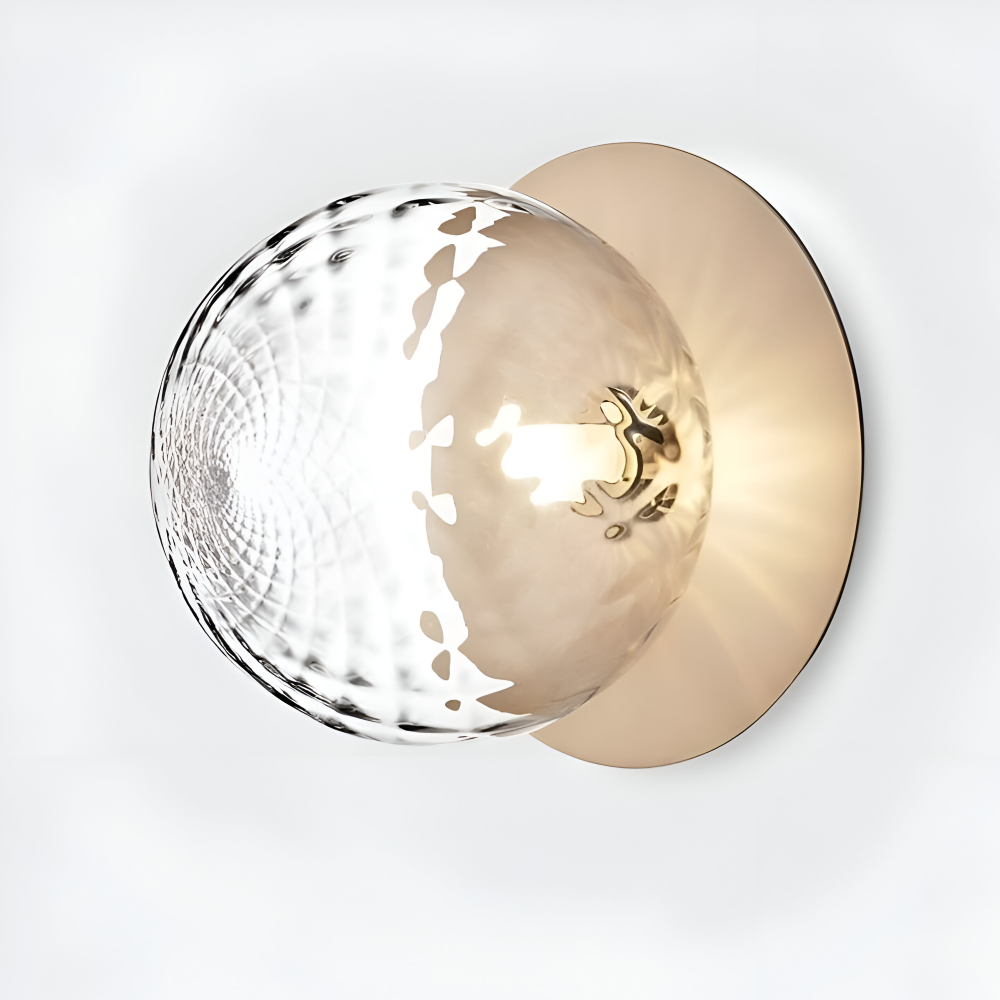 Lampe de plafond élégante avec boule en verre dépoli ou clair