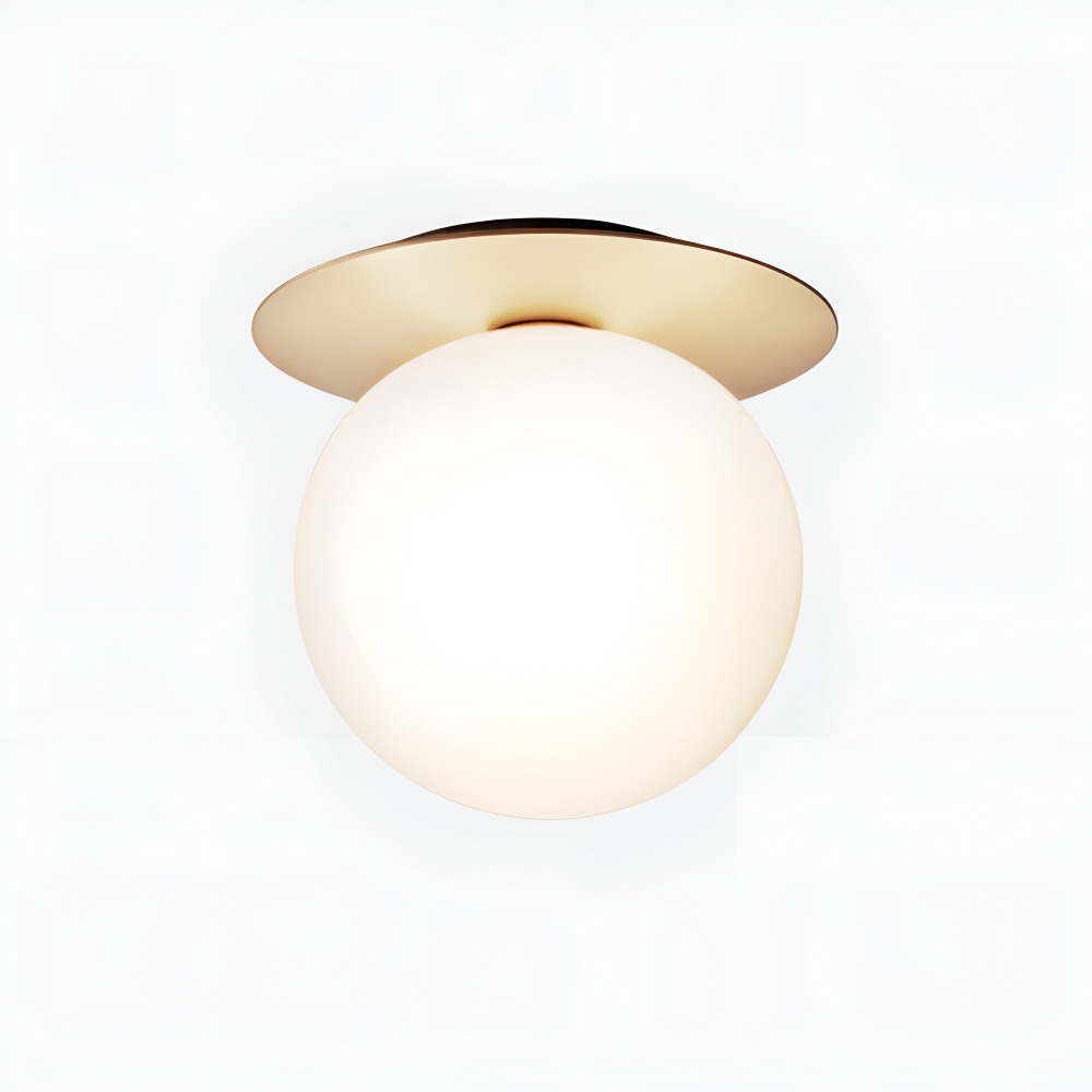 Lampe de plafond élégante avec boule en verre dépoli ou clair