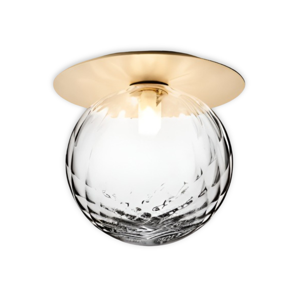 Lampe de plafond élégante avec boule en verre dépoli ou clair