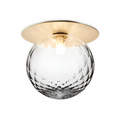 Lampe de plafond élégante avec boule en verre dépoli ou clair