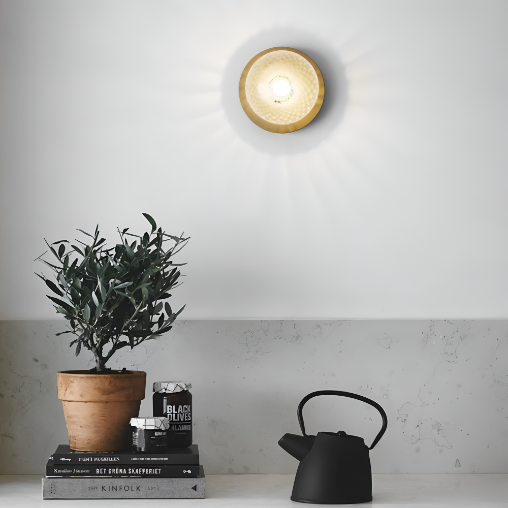 Lampe de plafond élégante avec boule en verre dépoli ou clair
