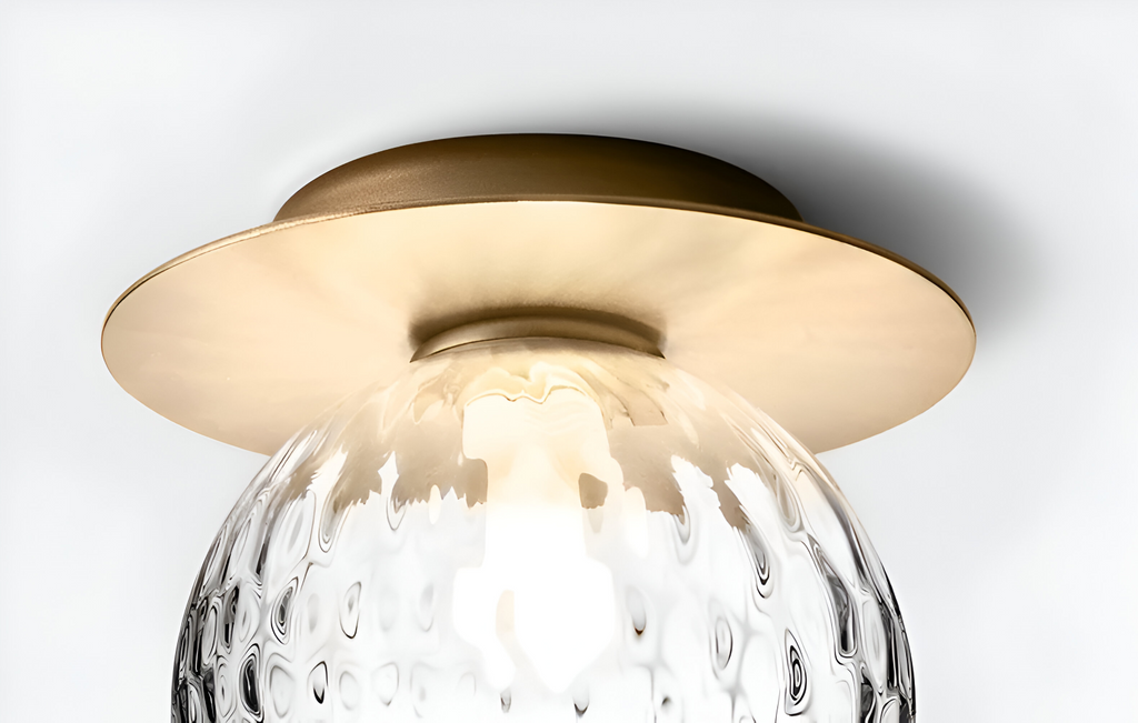 Lampe de plafond élégante avec boule en verre dépoli ou clair