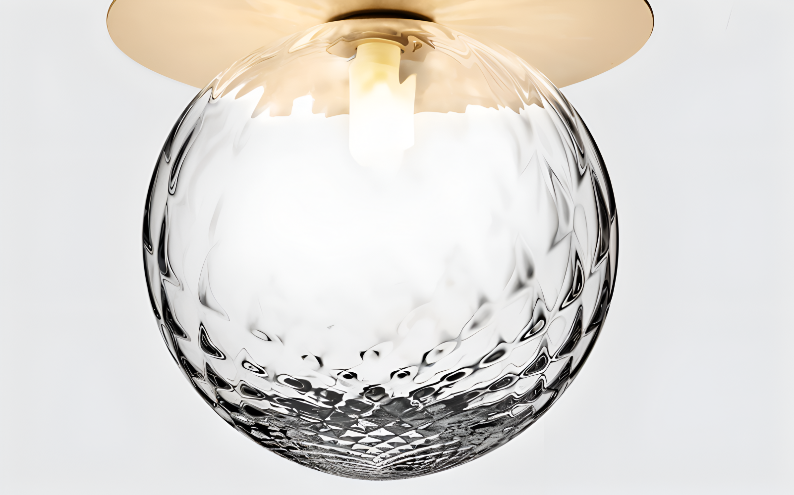 Lampe de plafond élégante avec boule en verre dépoli ou clair