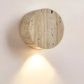 Applique murale ronde en marbre – lampe LED beige au design wabi sabi
