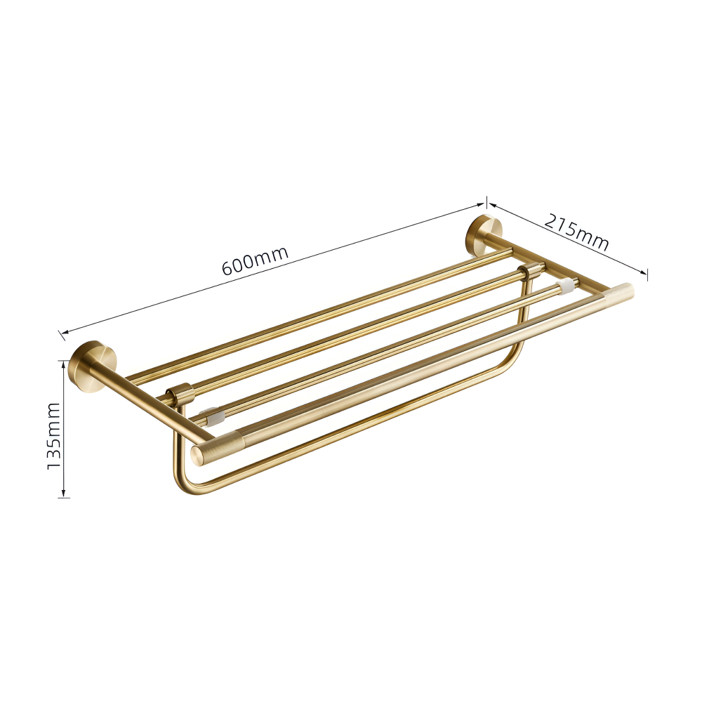 Barre de serviette en or brossé - Barre de serviette murale en acier inoxydable