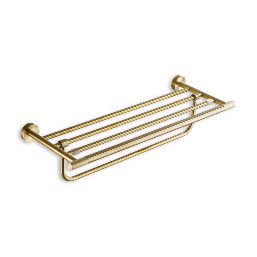 Barre de serviette en or brossé - Barre de serviette murale en acier inoxydable