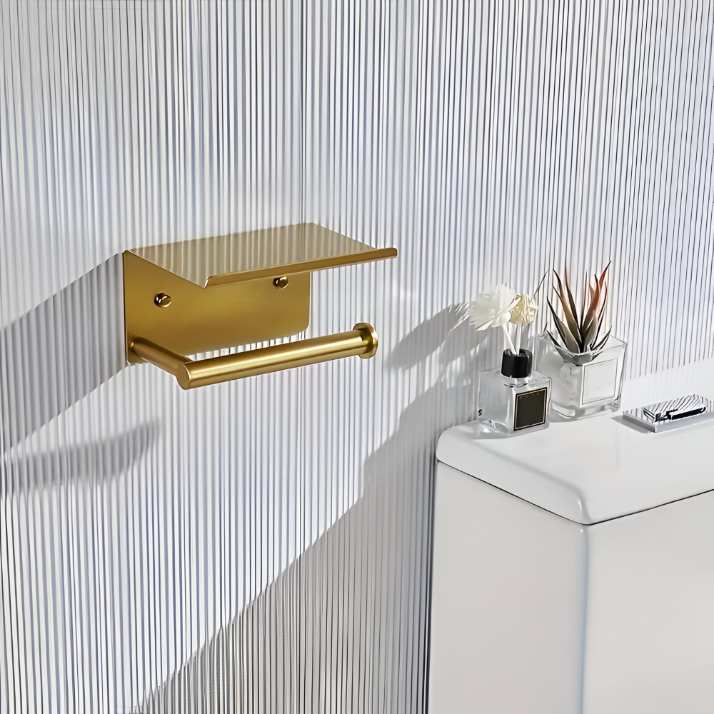 Barre de serviette en or brossé - Barre de serviette murale en acier inoxydable