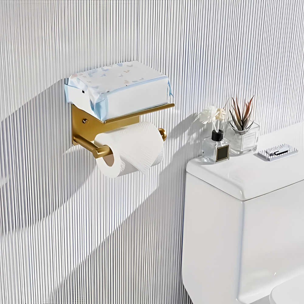 Barre de serviette en or brossé - Barre de serviette murale en acier inoxydable