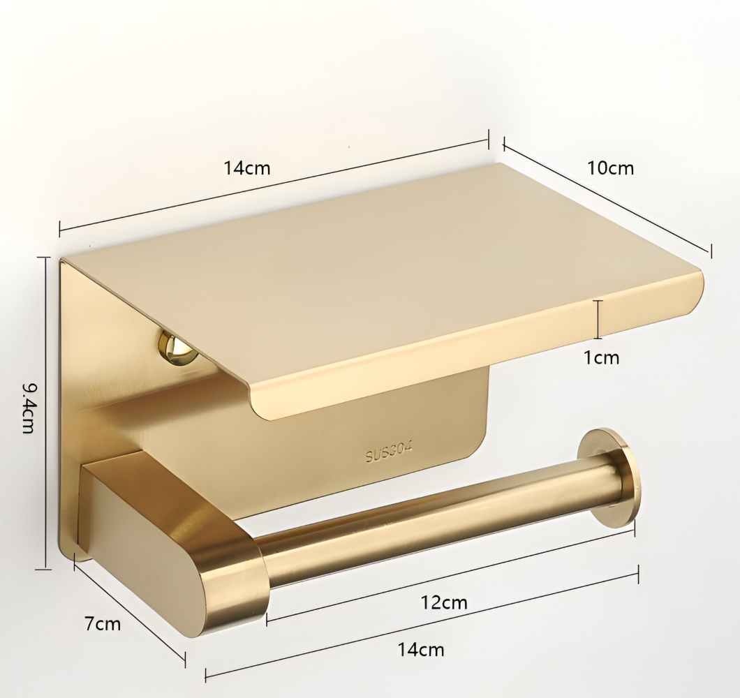 Barre de serviette en or brossé - Barre de serviette murale en acier inoxydable