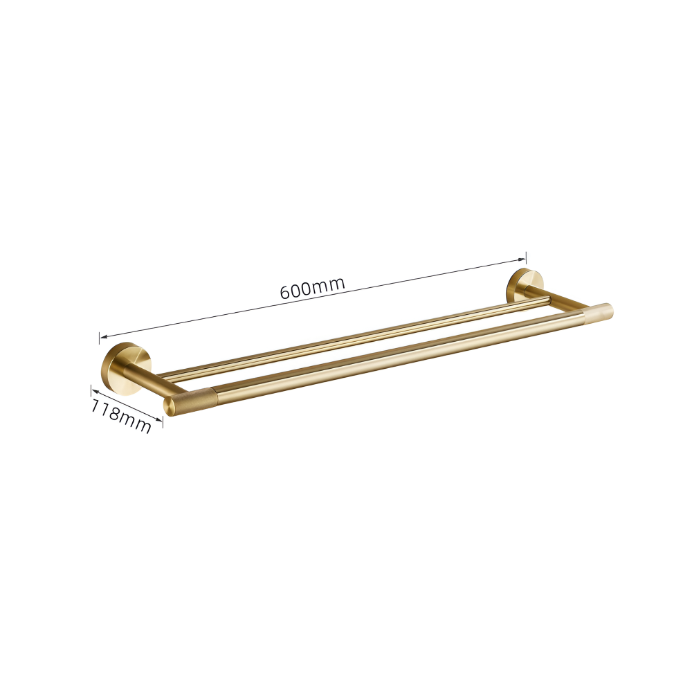 Barre de serviette en or brossé - Barre de serviette murale en acier inoxydable